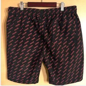 Men’s Black Savage Print Shorts Streetwear Casual Knee Length Size: XL